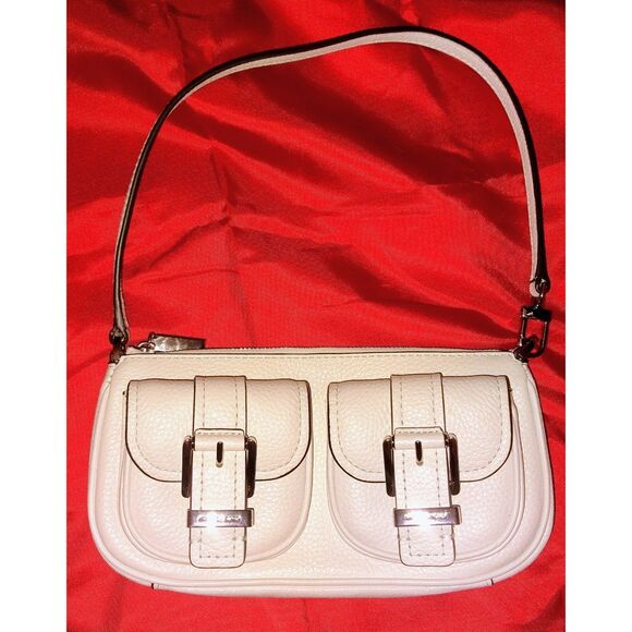 MICHAEL Michael Kors Zoe Small Convertible Pouchette White Leather Shoulder Bag - Picture 1 of 8